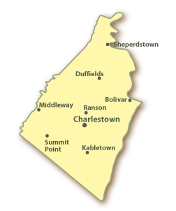 Map of Jefferson County WV